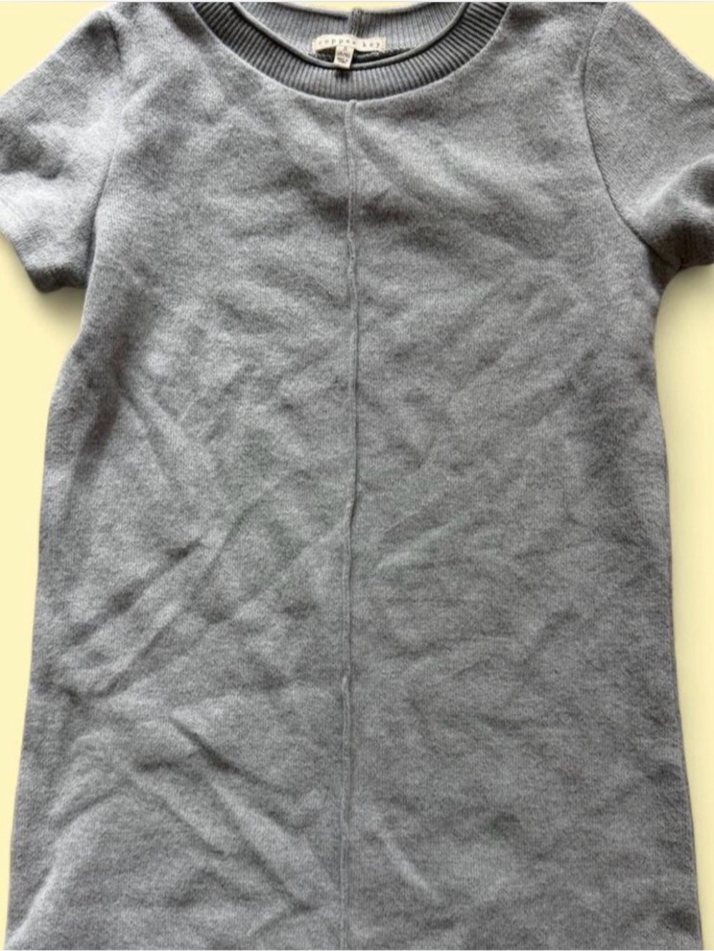 Children's Short Sleeve Gray Knit Sweater Dress